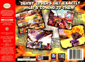 Destruction Derby 64 (USA) box cover back